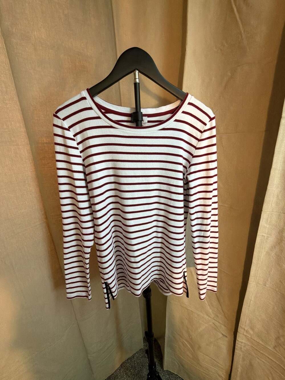 Pixley Long Sleeve Striped Knit Top with Elbow Patches